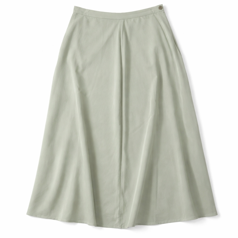VTG 100% silk Stephanie Andrews Y2k 90s cottage soft pastel green midi sz 14/L